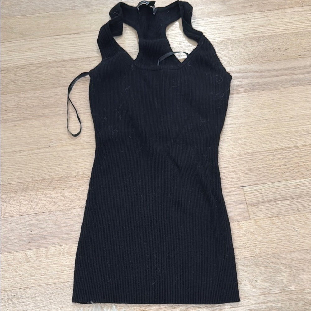 Bebe Black Ribbed Tank Top